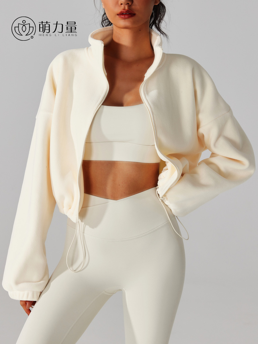 Women's Velvet Fleece Windproof Jacket With Drawstring
