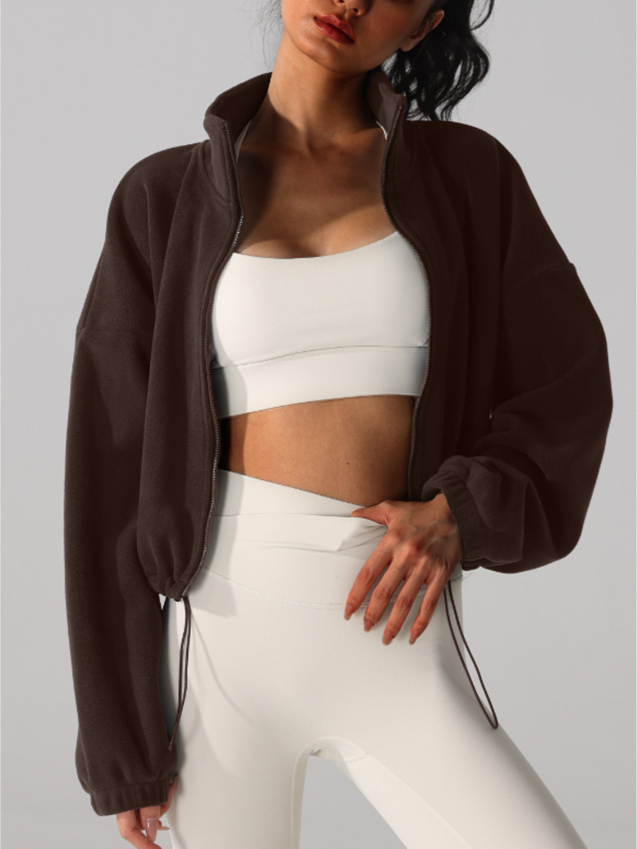 Women's Velvet Fleece Windproof Jacket With Drawstring